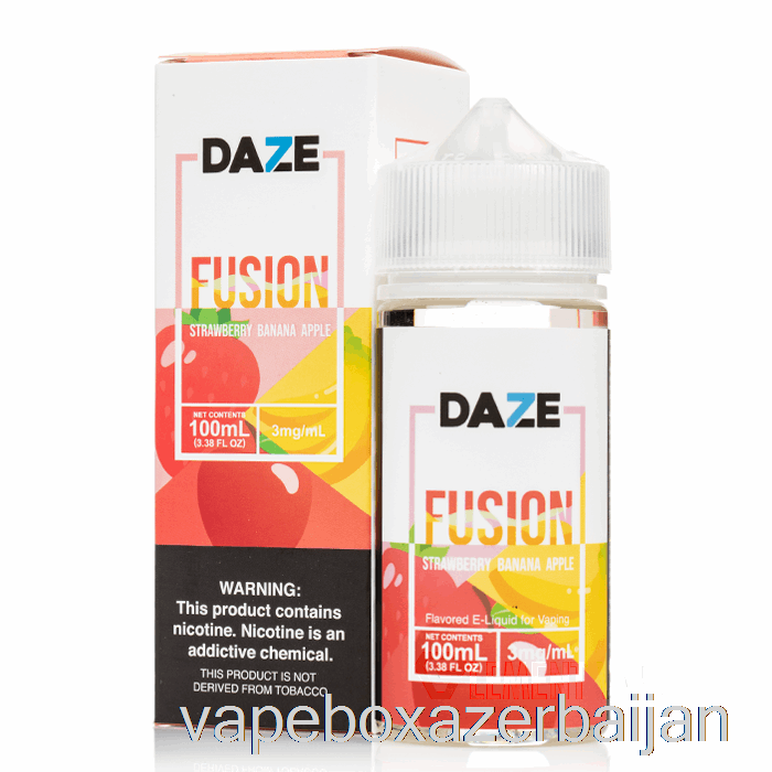 E-Juice Vape Strawberry Banana Apple - 7 Daze Fusion - 100mL 3mg